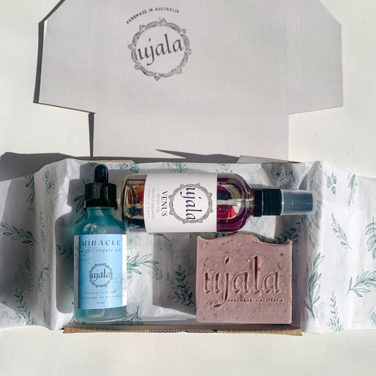 Miracle night face oil Venus light body and tanning oil and natural handmade soap bar Perfect Christmas gift handmade in Australia