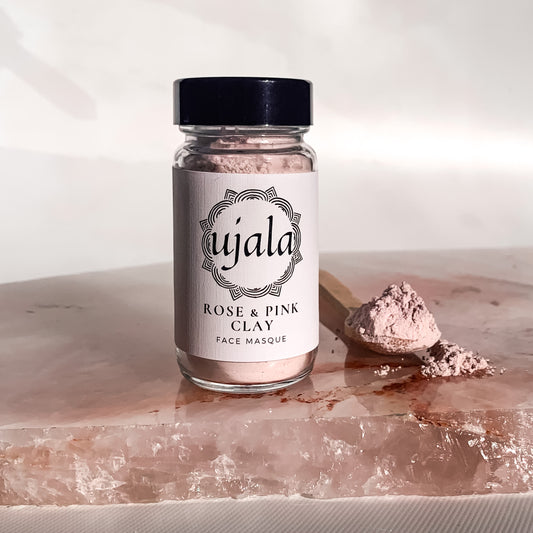 pink clay all-natural face mask for beauty skin concerns