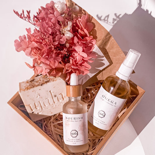 boutique gift hampers with organic skincare essentials handmade in Australia